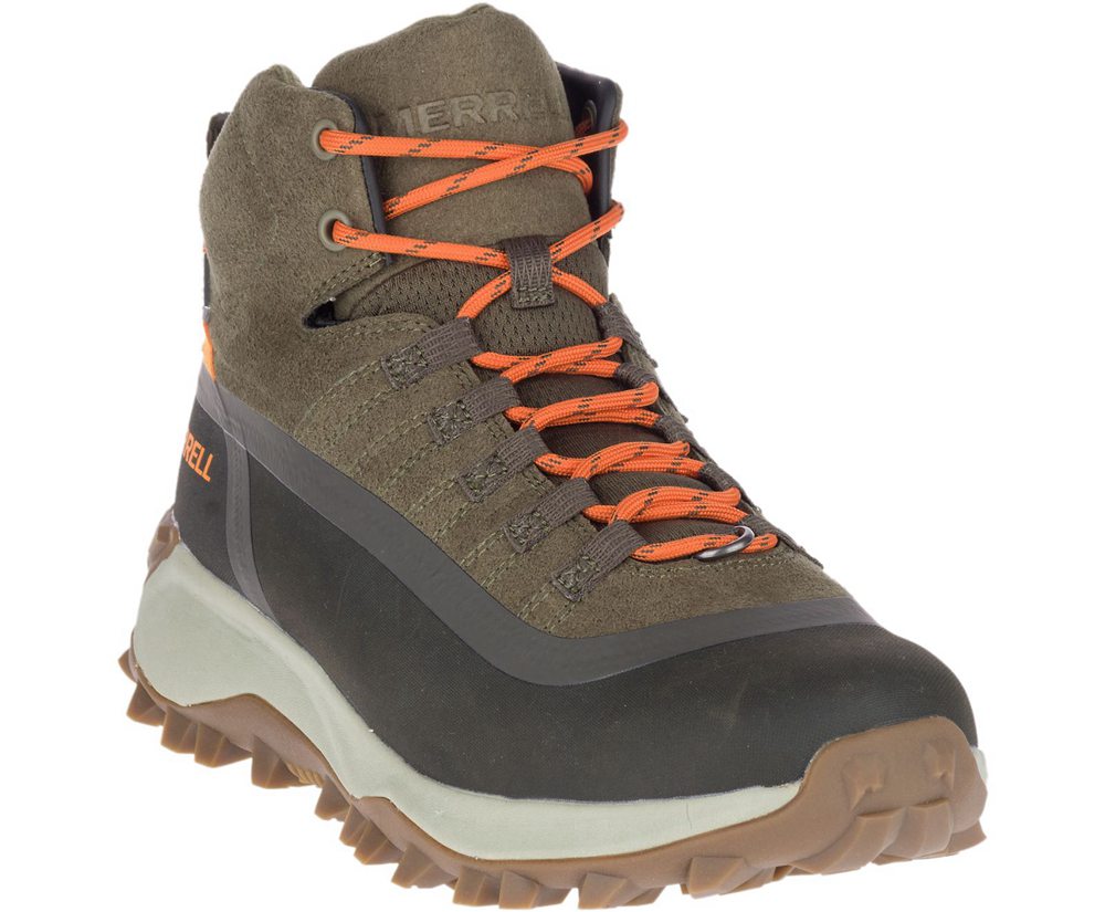 Merrell Boots Olive - Thermo Snowdrift Mid Shell Waterproof - Mens 62NBCFXLD
